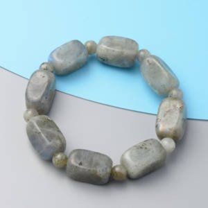 Malagasy Labradorite Beaded Stretch Bracelet 186.00 ctw is 6.5 inches long